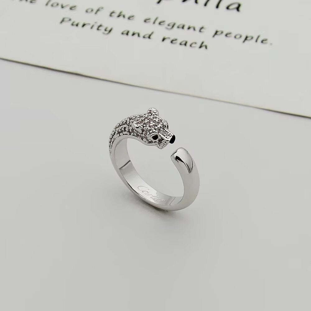 [Lumi Jewelry]PANTHERE HALF DIAMOND SMALL RING