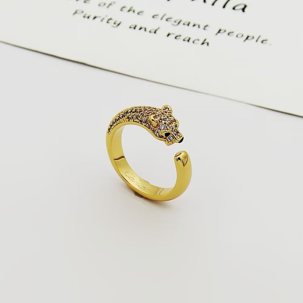 [Lumi Jewelry]PANTHERE HALF DIAMOND SMALL RING