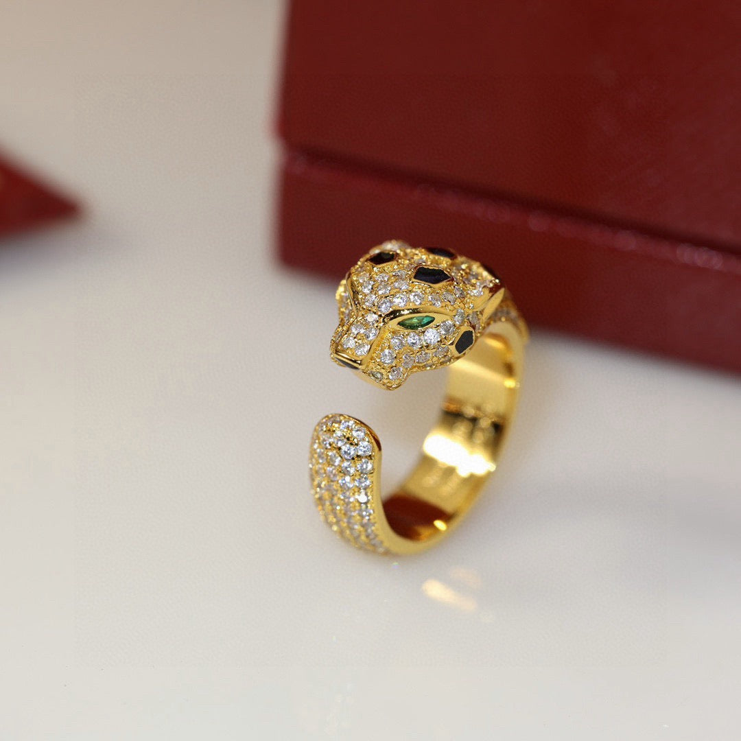 [Lumi Jewelry]PANTHERE SPOTTED FULL DIAMOND MEDIUM RING