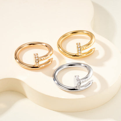 [Lumi Jewelry]JUSTE RING 2.6MM HALF DIAMOND