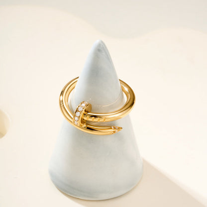 [Lumi Jewelry]JUSTE RING 2.6MM HALF DIAMOND