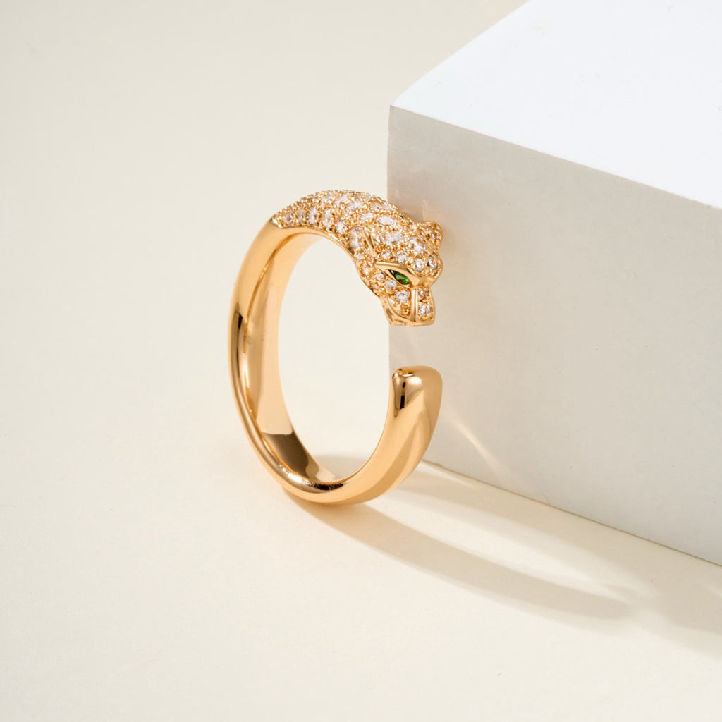 [Lumi Jewelry]PANTHERE HALF DIAMOND SMALL RING