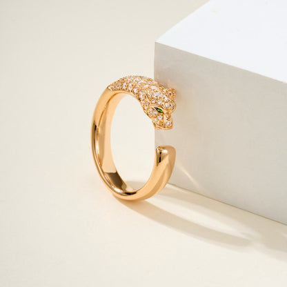 [Lumi Jewelry]PANTHERE HALF DIAMOND SMALL RING