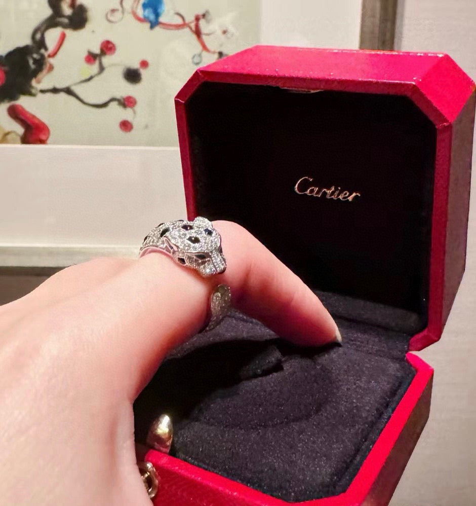 [Lumi Jewelry]PANTHERE SPOTTED FULL DIAMOND MEDIUM RING