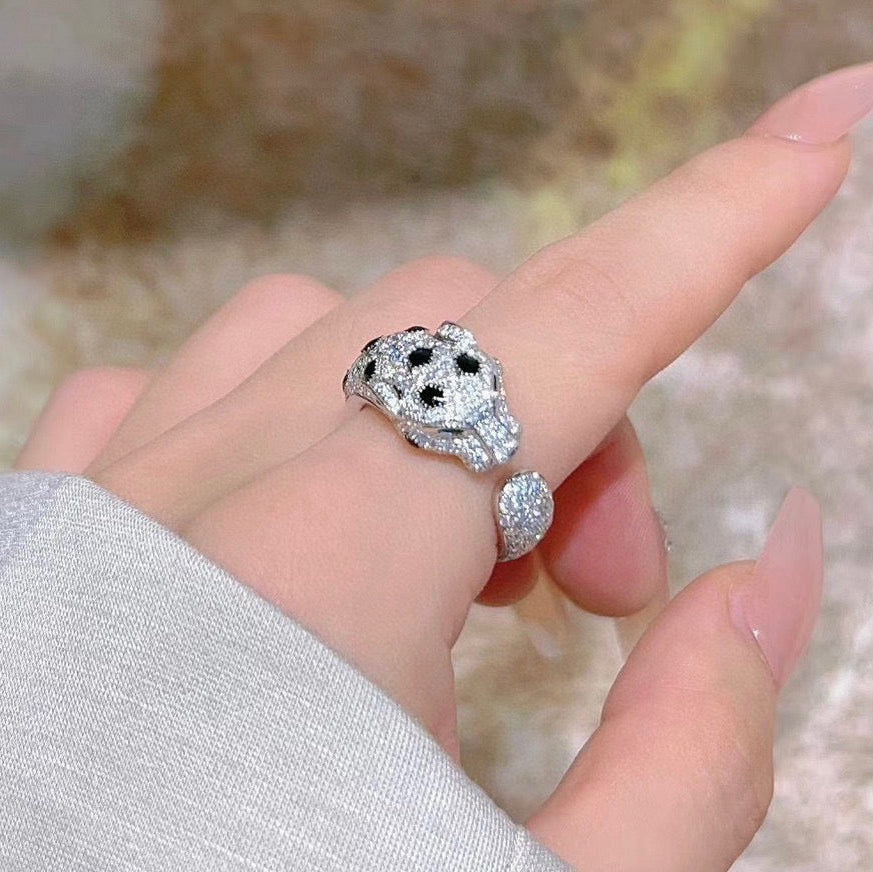 [Lumi Jewelry]PANTHERE SPOTTED FULL DIAMOND MEDIUM RING
