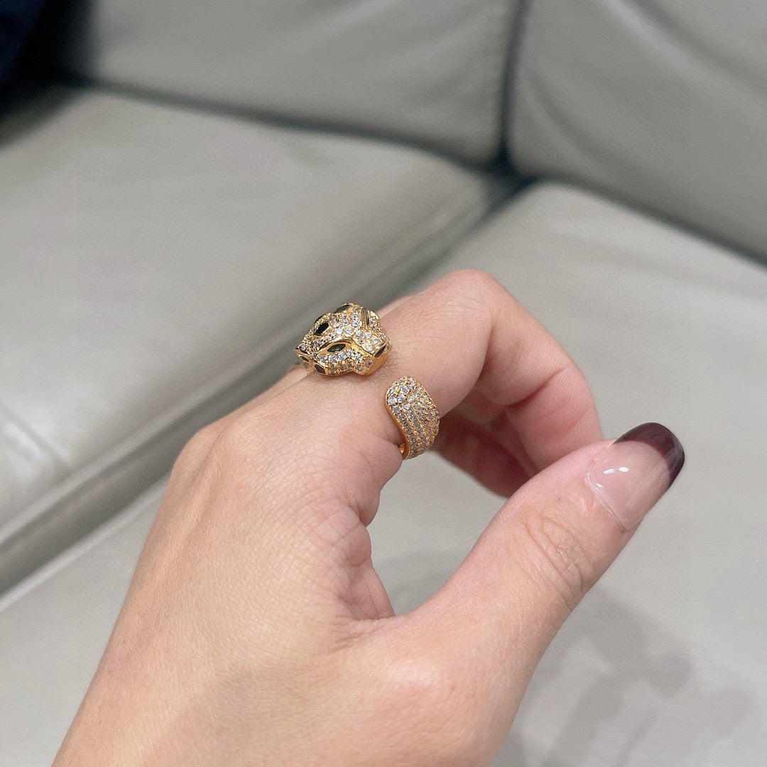 [Lumi Jewelry]PANTHERE SPOTTED FULL DIAMOND MEDIUM RING