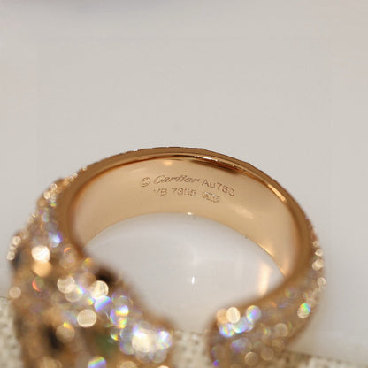 [Lumi Jewelry]PANTHERE SPOTTED FULL DIAMOND MEDIUM RING