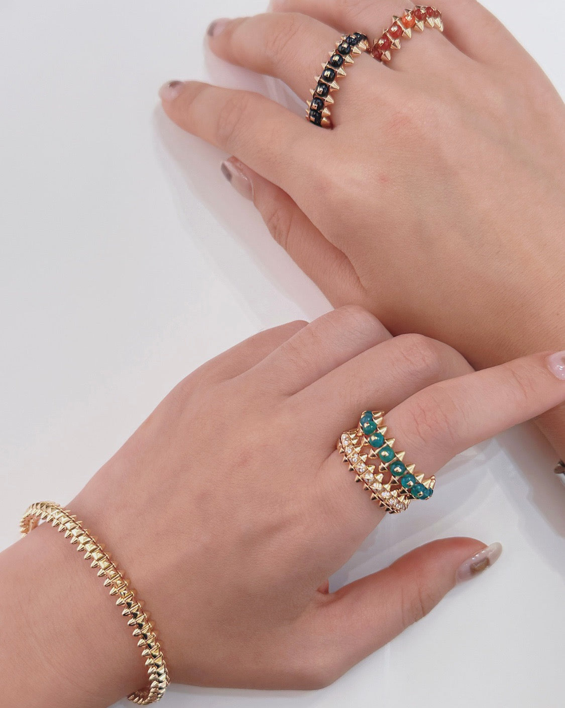 [Lumi Jewelry]CLASH 7.9MM AGATE CHALCEDONY RING