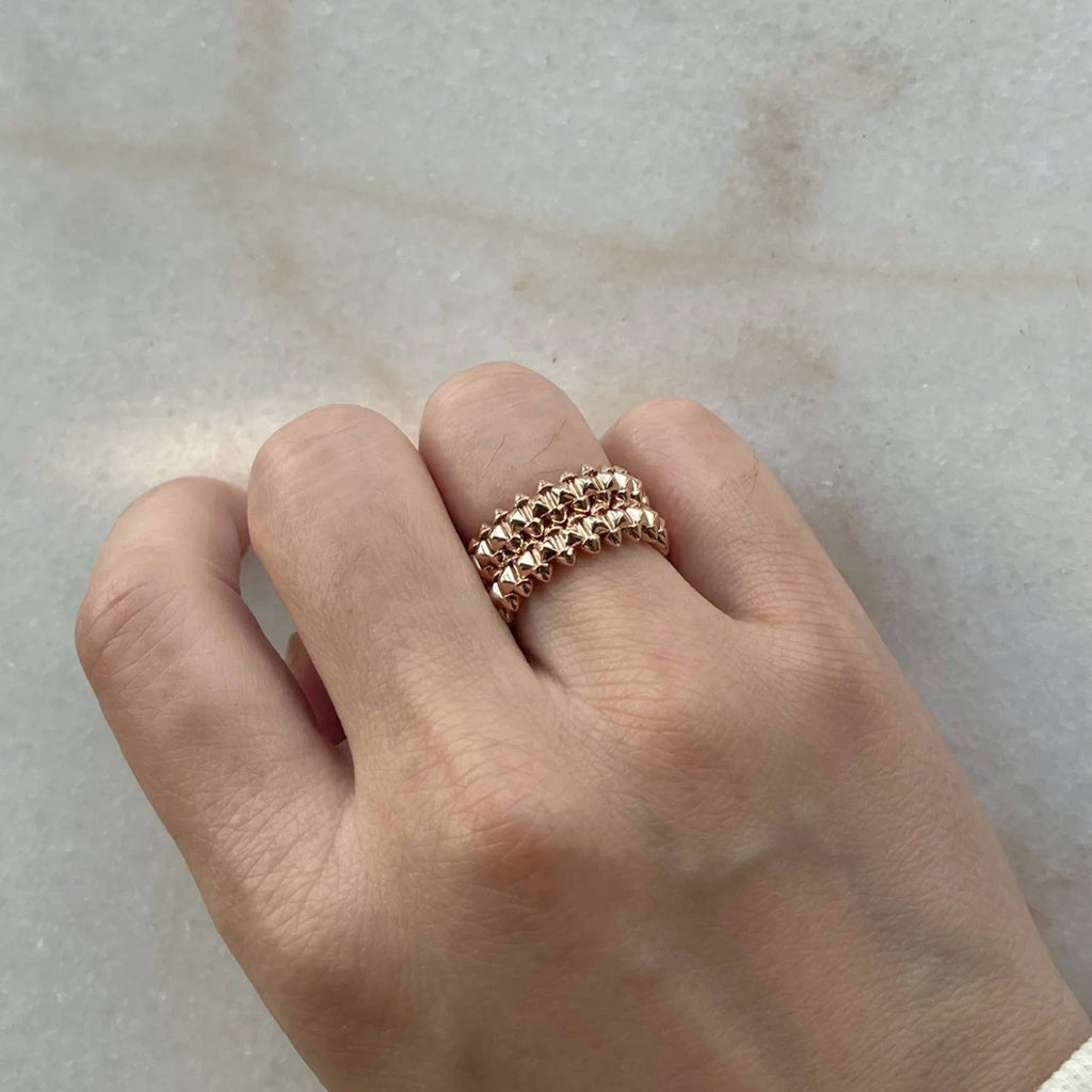 [Lumi Jewelry]CLASH 9.2MM DOUBLE ROW RING