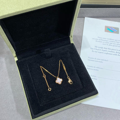 [Lumi Jewelry]CLOVER 15MM PINK MOTHER-OF-PEARL SINGLE FLOWER NECKLACE