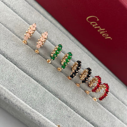 [Lumi Jewelry]CLASH 7.9MM AGATE CHALCEDONY EARRINGS