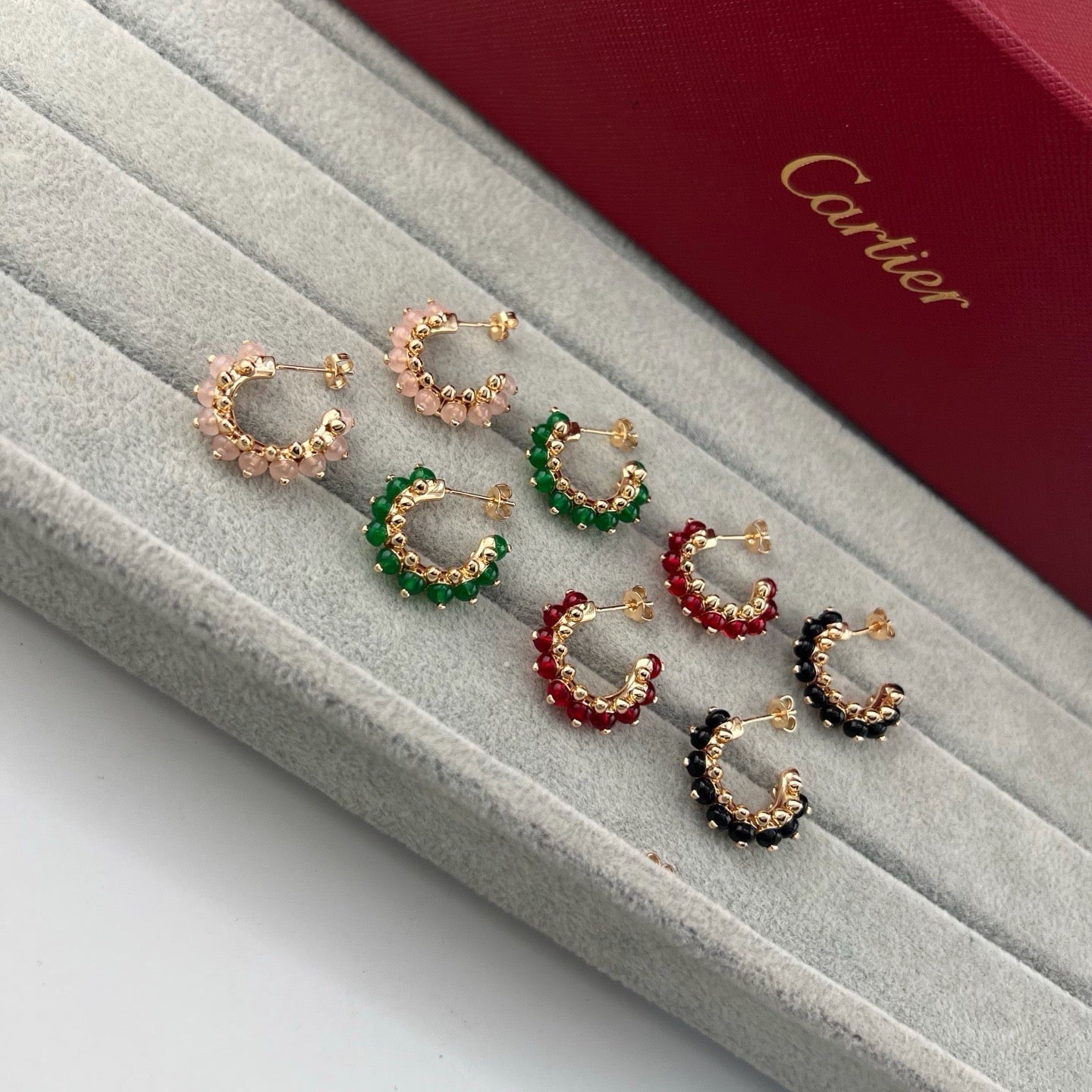 [Lumi Jewelry]CLASH 7.9MM AGATE CHALCEDONY EARRINGS