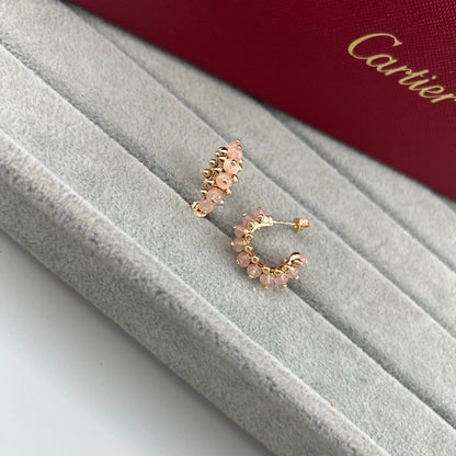 [Lumi Jewelry]CLASH 7.9MM AGATE CHALCEDONY EARRINGS