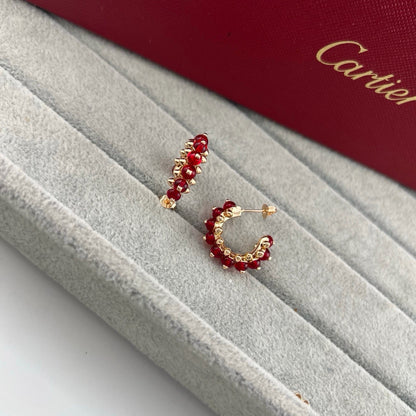 [Lumi Jewelry]CLASH 7.9MM AGATE CHALCEDONY EARRINGS
