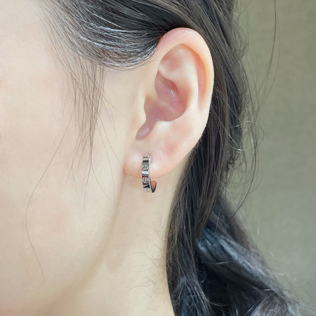 [Lumi Jewelry]LOVE EARRINGS 2.65 MM NO DIAMOND SMALL
