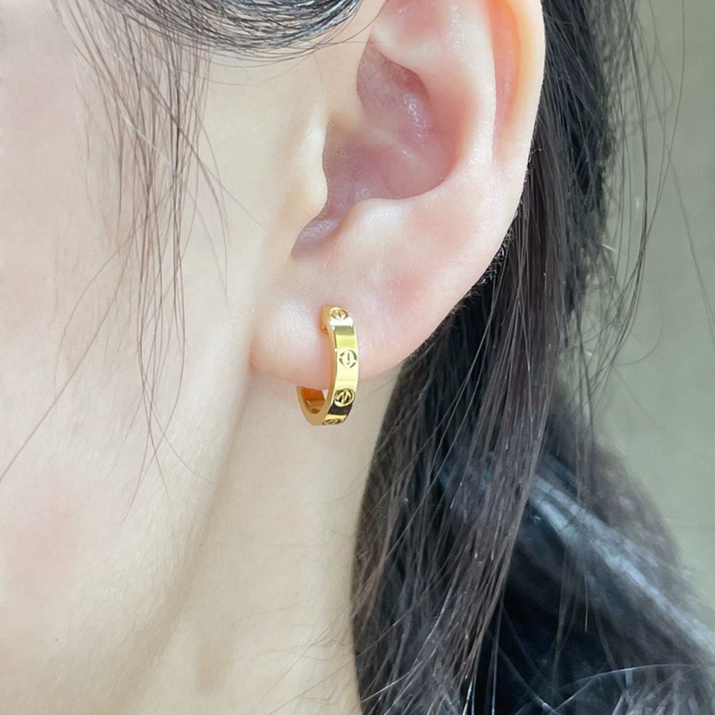 [Lumi Jewelry]LOVE EARRINGS 2.65 MM NO DIAMOND SMALL