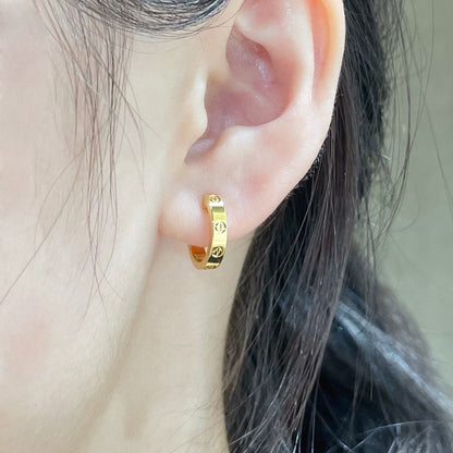 [Lumi Jewelry]LOVE EARRINGS 2.65 MM NO DIAMOND SMALL