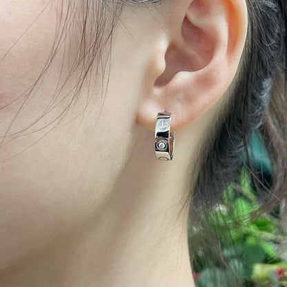 [Lumi Jewelry]LOVE EARRINGS 5.7MM 2 DIAMONDS