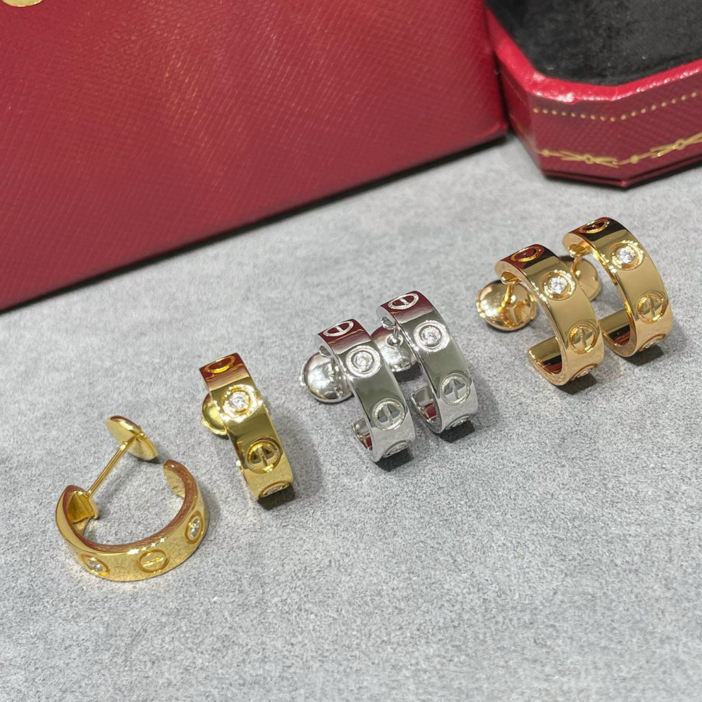 [Lumi Jewelry]LOVE EARRINGS 5.7MM 2 DIAMONDS