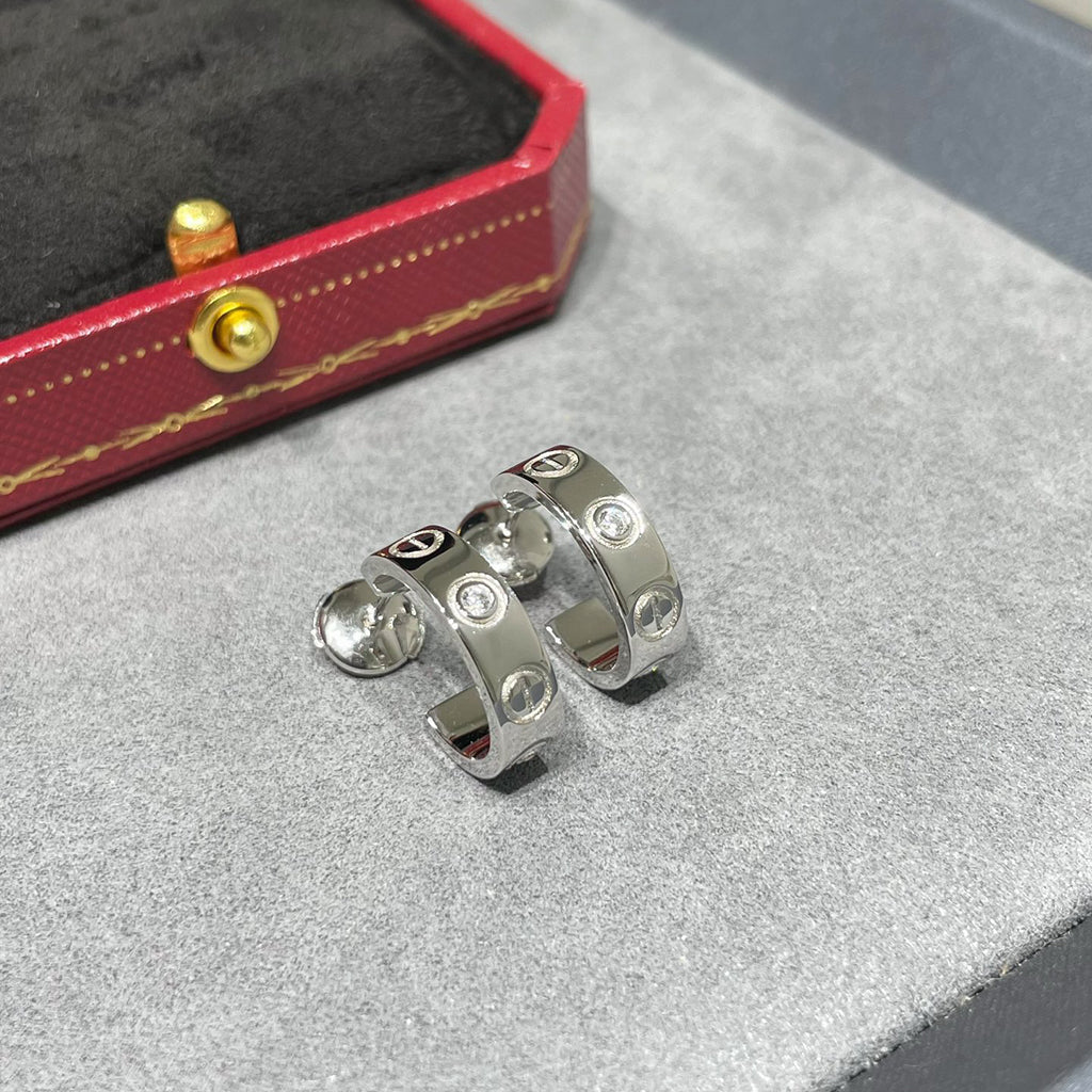 [Lumi Jewelry]LOVE EARRINGS 5.7MM 2 DIAMONDS