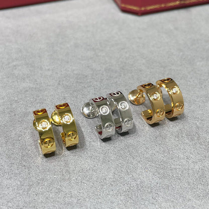 [Lumi Jewelry]LOVE EARRINGS 5.7MM 2 DIAMONDS