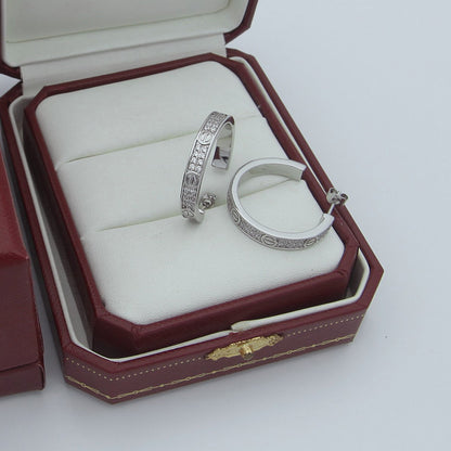 [Lumi Jewelry]LOVE EARRINGS 3.6MM DIAMOND PAVED