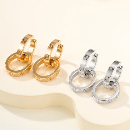 [Lumi Jewelry]LOVE 3.3MM DANGLE EARRINGS