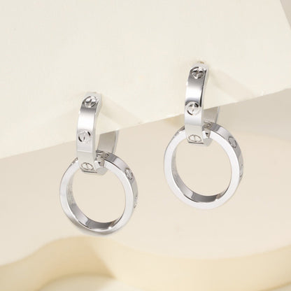 [Lumi Jewelry]LOVE 3.3MM DANGLE EARRINGS