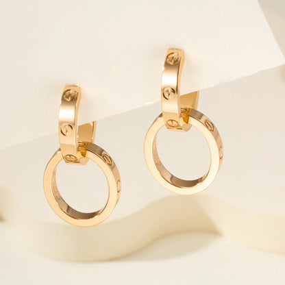 [Lumi Jewelry]LOVE 3.3MM DANGLE EARRINGS