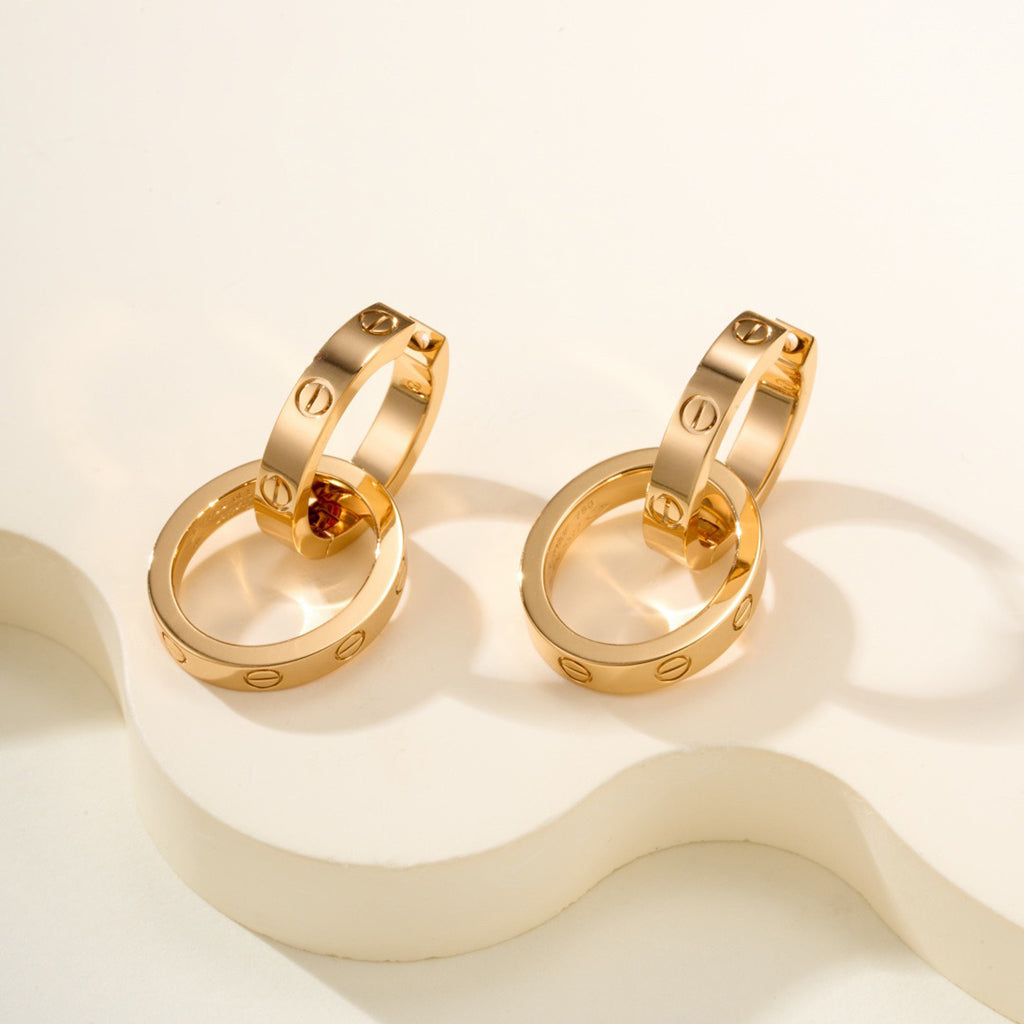 [Lumi Jewelry]LOVE 3.3MM DANGLE EARRINGS