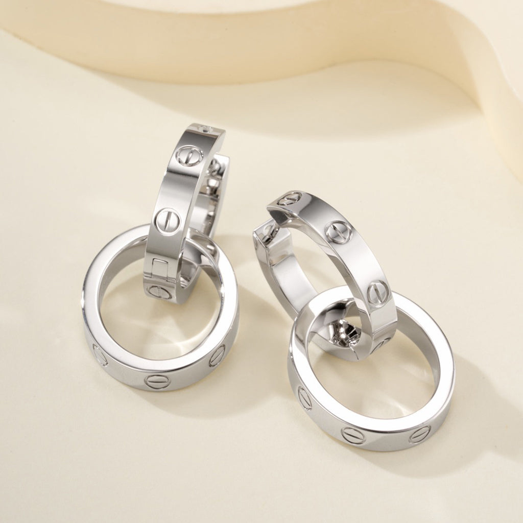 [Lumi Jewelry]LOVE 3.3MM DANGLE EARRINGS
