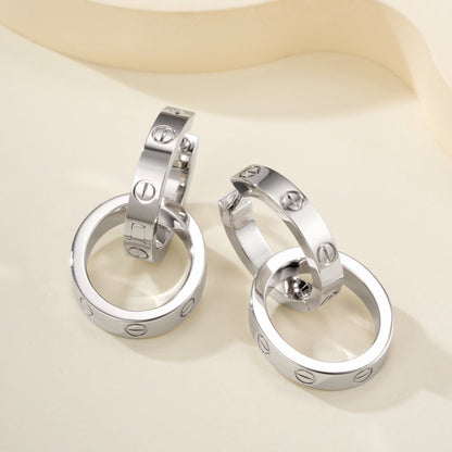 [Lumi Jewelry]LOVE 3.3MM DANGLE EARRINGS