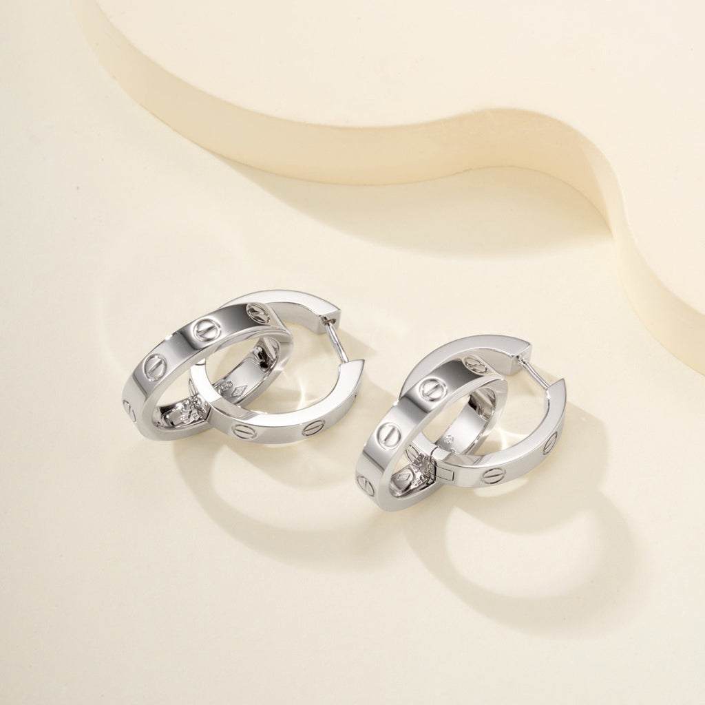 [Lumi Jewelry]LOVE 3.3MM DANGLE EARRINGS