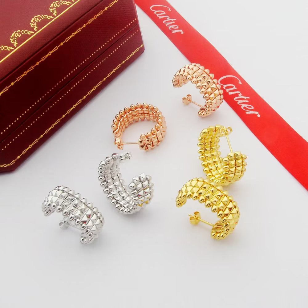 [Lumi Jewelry]CLASH 9.2MM DOUBLE ROW EARRINGS
