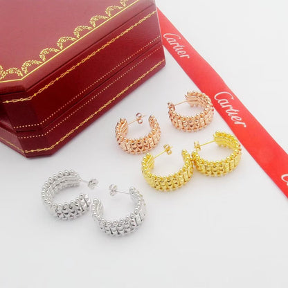 [Lumi Jewelry]CLASH 9.2MM DOUBLE ROW EARRINGS