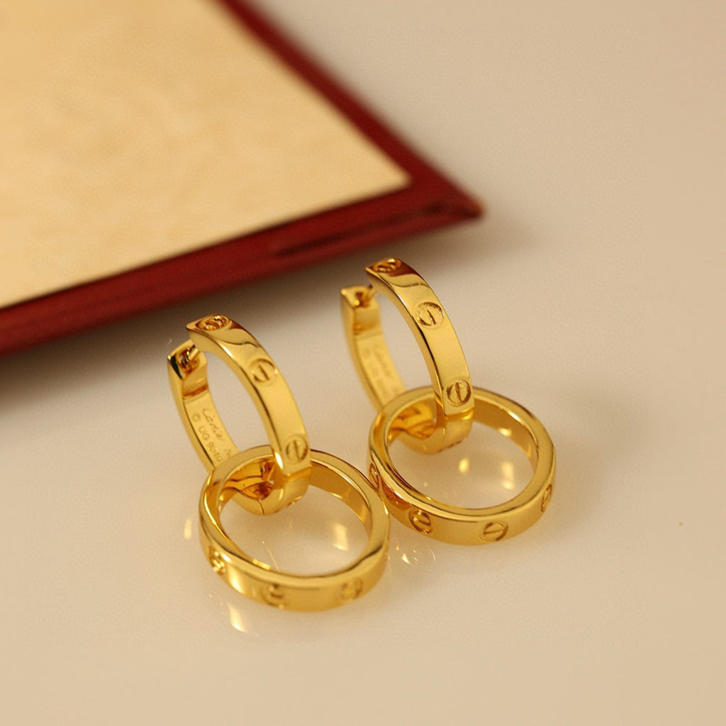 [Lumi Jewelry]LOVE 3.3MM DANGLE EARRINGS