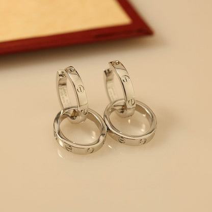 [Lumi Jewelry]LOVE 3.3MM DANGLE EARRINGS