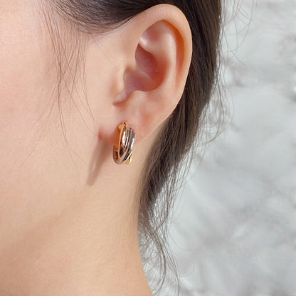 [Lumi Jewelry]TRINITY ON DIAMOND CLASSIC EARRINGS