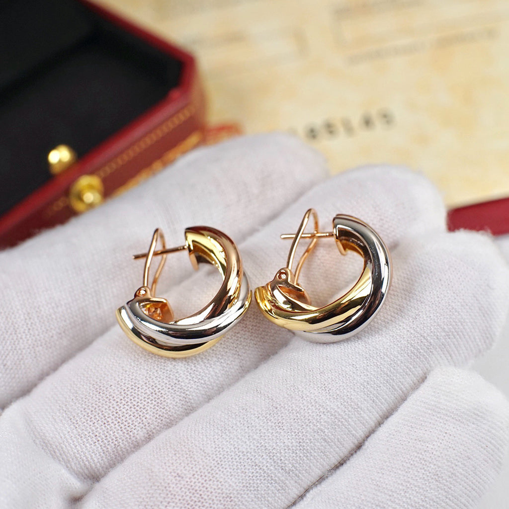 [Lumi Jewelry]TRINITY ON DIAMOND CLASSIC EARRINGS