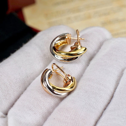 [Lumi Jewelry]TRINITY ON DIAMOND CLASSIC EARRINGS