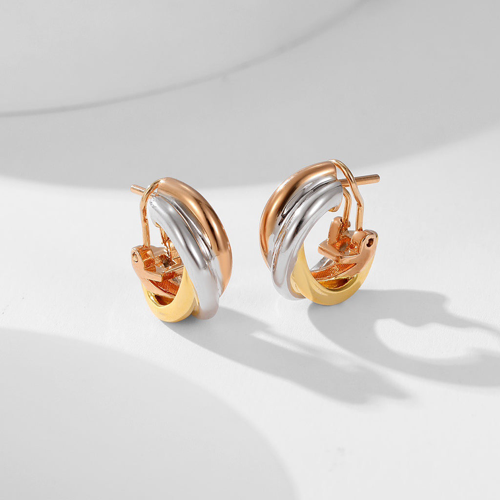 [Lumi Jewelry]TRINITY ON DIAMOND CLASSIC EARRINGS