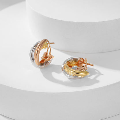 [Lumi Jewelry]TRINITY ON DIAMOND CLASSIC EARRINGS