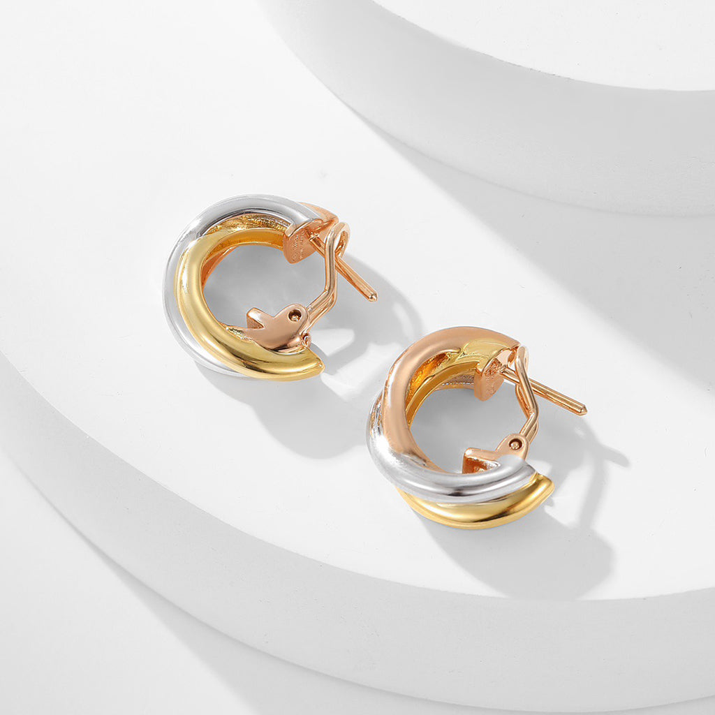 [Lumi Jewelry]TRINITY ON DIAMOND CLASSIC EARRINGS
