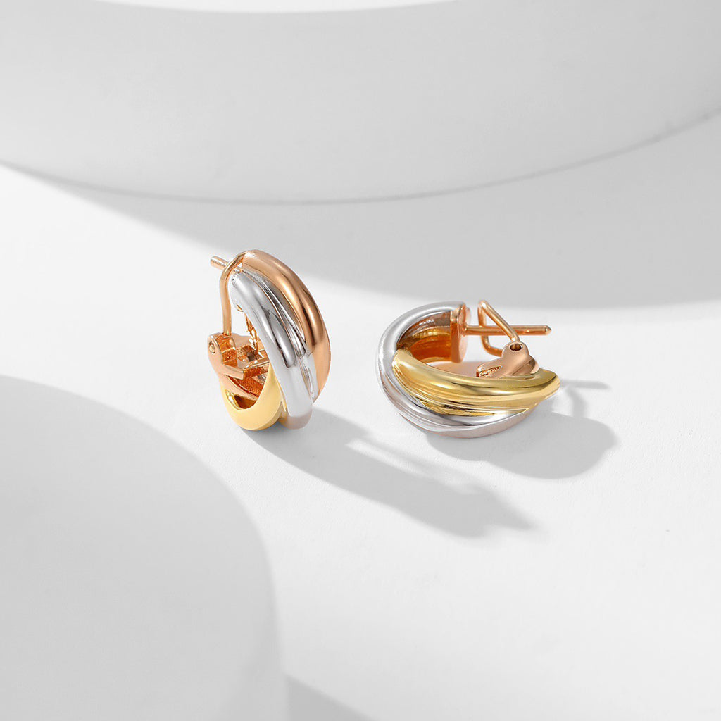 [Lumi Jewelry]TRINITY ON DIAMOND CLASSIC EARRINGS