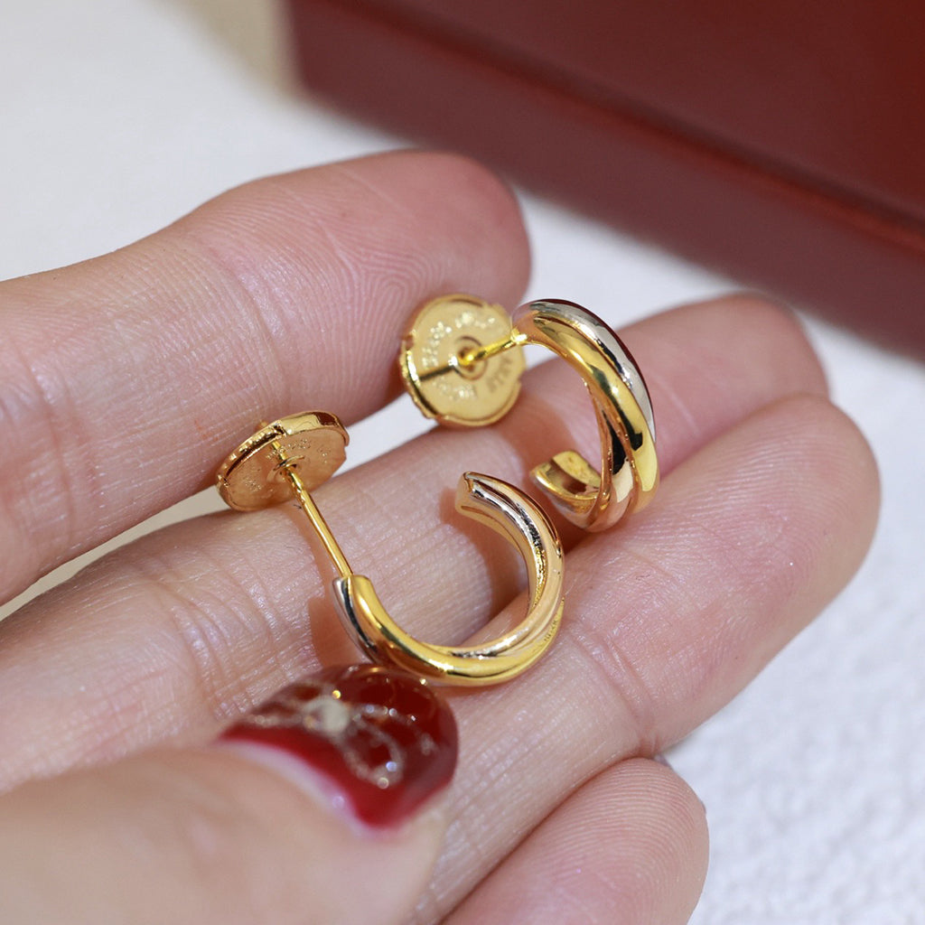 [Lumi Jewelry]TRINITY ON DIAMOND MINI EARRINGS