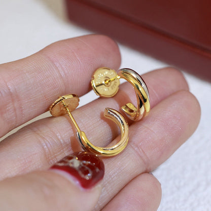 [Lumi Jewelry]TRINITY ON DIAMOND MINI EARRINGS