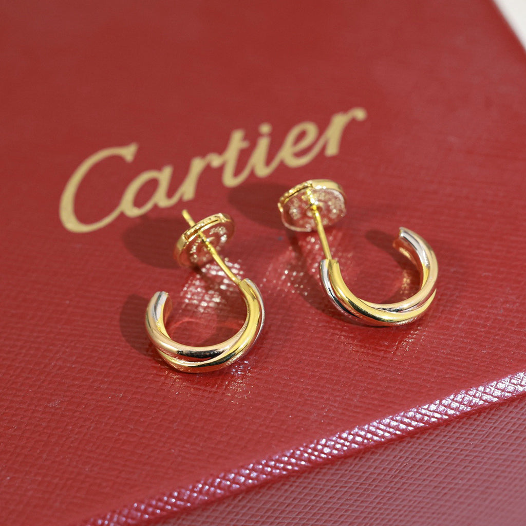 [Lumi Jewelry]TRINITY ON DIAMOND MINI EARRINGS