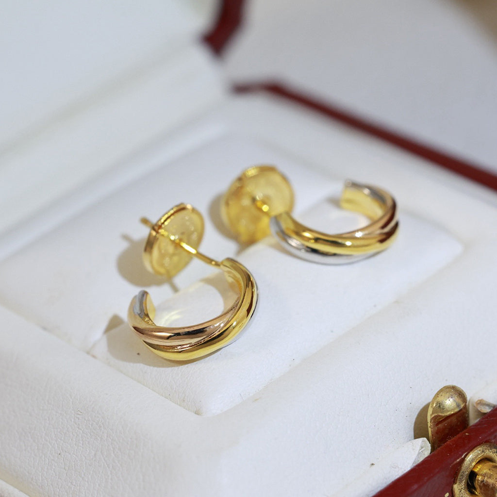 [Lumi Jewelry]TRINITY ON DIAMOND MINI EARRINGS