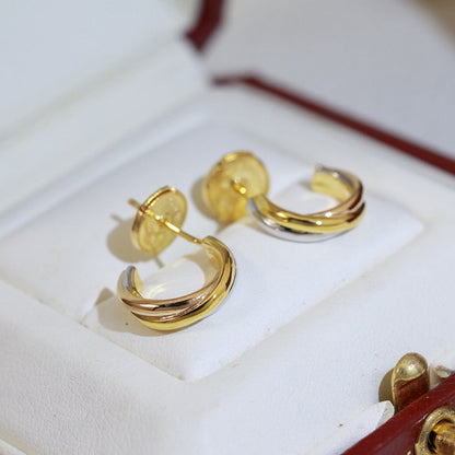 [Lumi Jewelry]TRINITY ON DIAMOND MINI EARRINGS