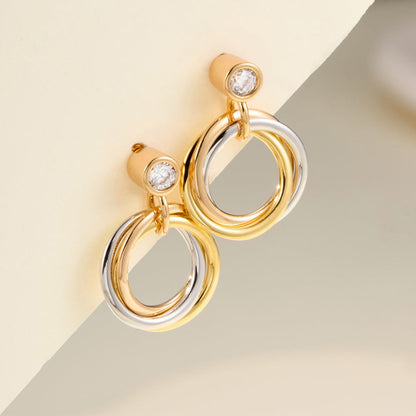[Lumi Jewelry]TRINITY ON DIAMOND  EARRINGS